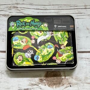 Rick and Morty NIB Bi-Fold Wallet Multicolor Portal Graphic Print with Tin OS